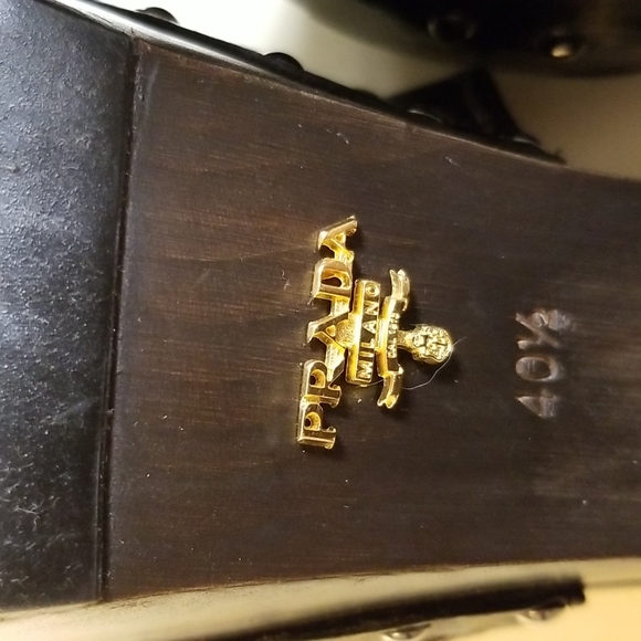 Prada Black leather platform heels size 40.5 - Picture 5 of 9